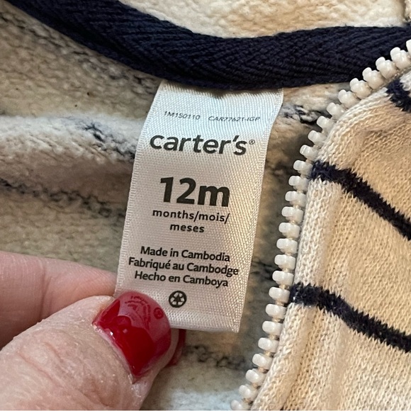 Carter's Blue and Cream Bodysuit One Piece - Picture 5 of 6